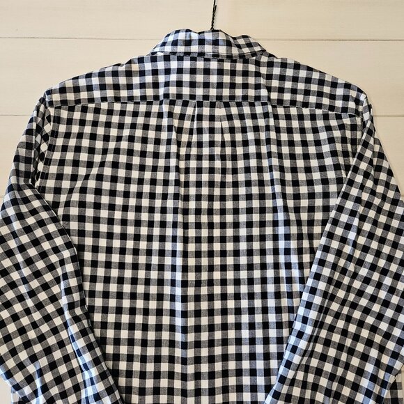J. Crew Secret Wash Slim Untucked Navy Gingham Shirt - XL - Picture 4 of 6